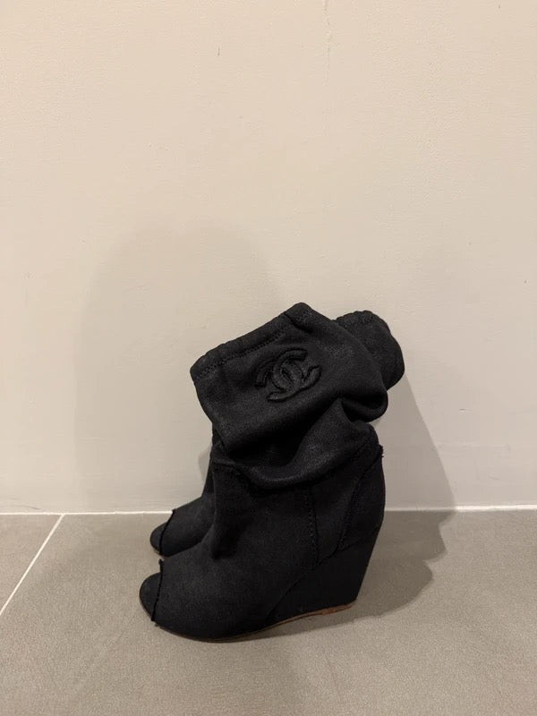 Chanel Open Toed Wedge Boots - 37