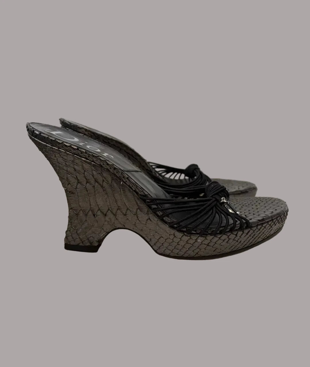 Dior Galliano Python Wedge Heels - 38.5
