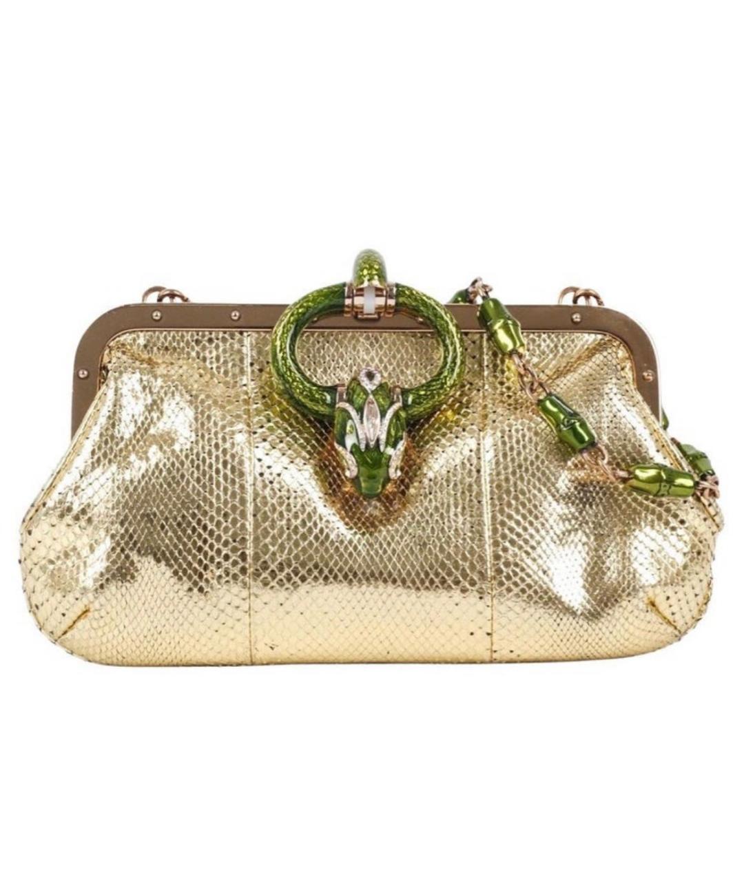 Gucci by Tom Ford 2004 Runway Gold Snake Skin Swarovski Bag