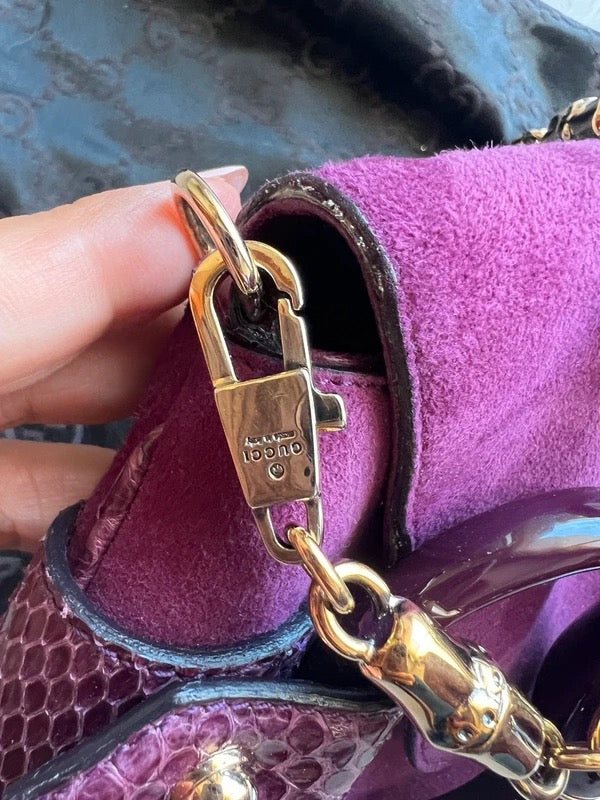 Gucci by Tom Ford Horsebit Bag with Lizard Skin
