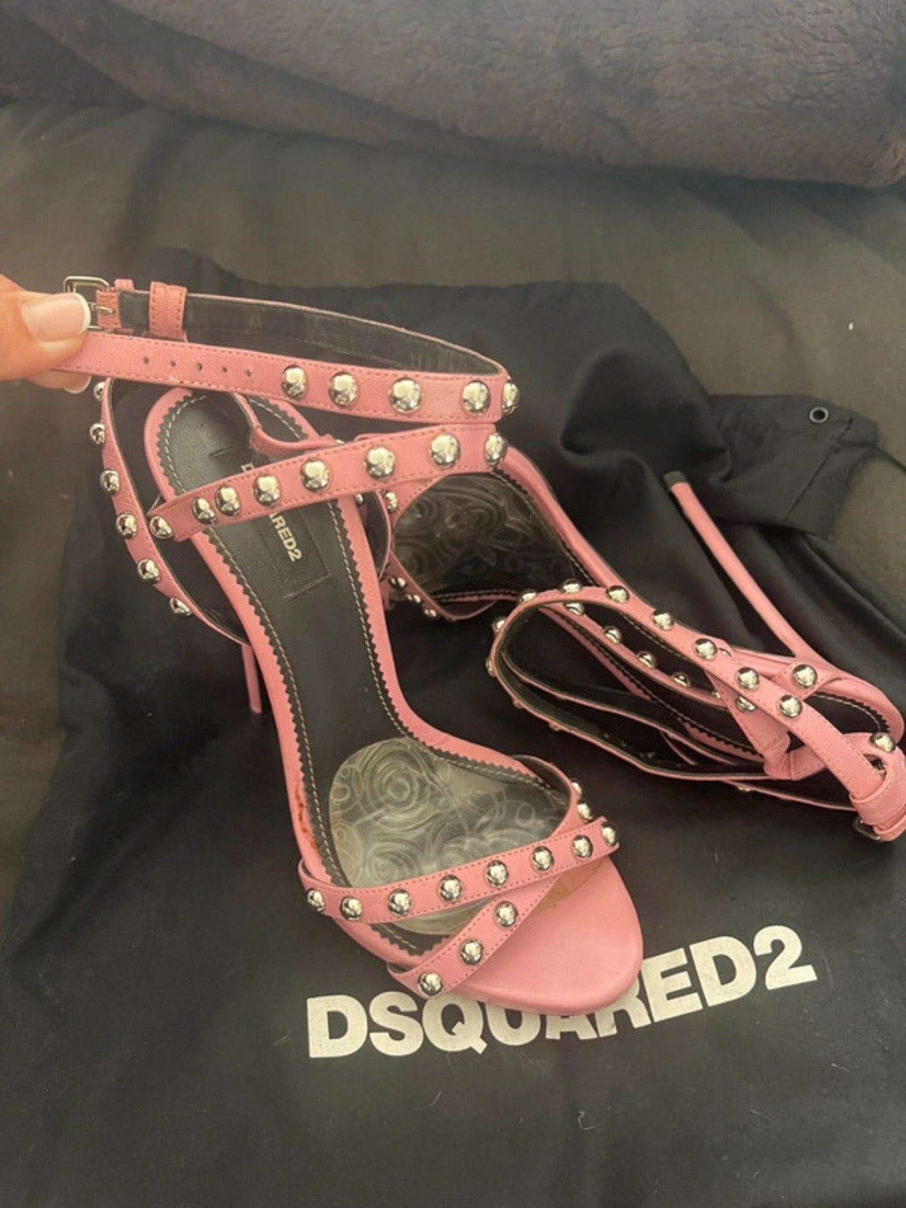 Dsquared2 Barbie Pink Studded Heels - 38