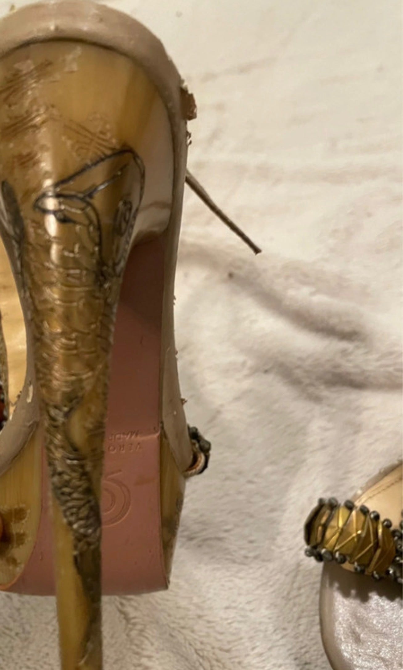 Alexander McQueen Etched Fishbone Heel - 35/36