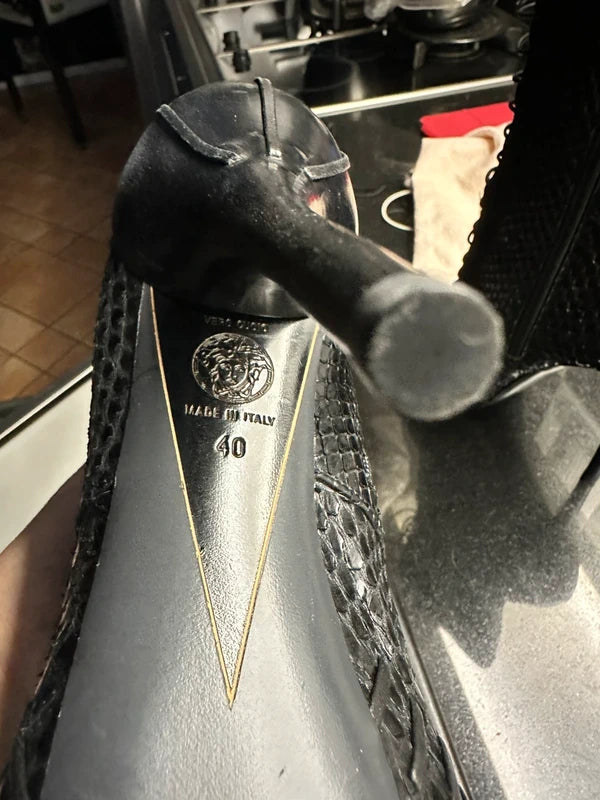 Versace 2015 Python Open Toe Boots - 40