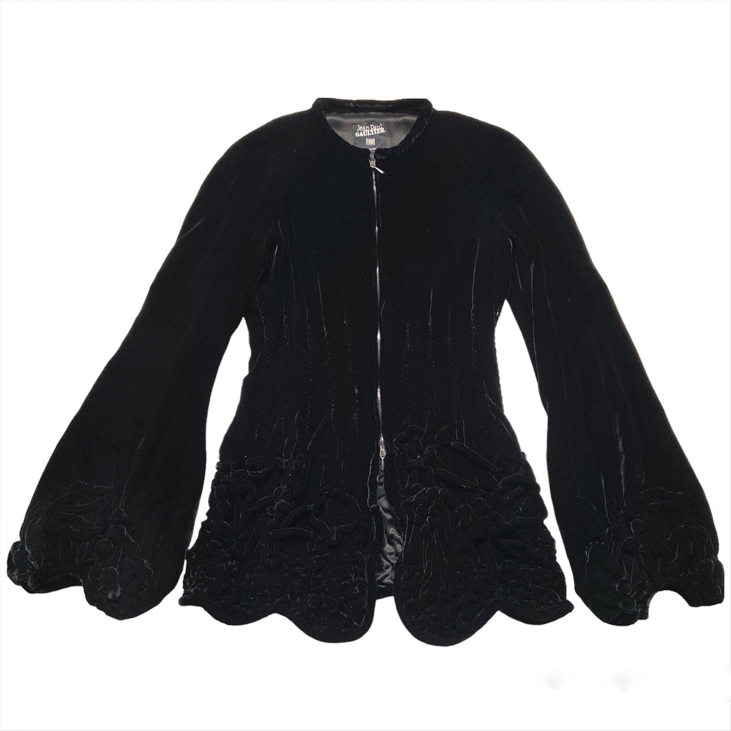 Jean Paul Gaultier Fall 2006 Velvet Crunched Embroidered Jacket - S