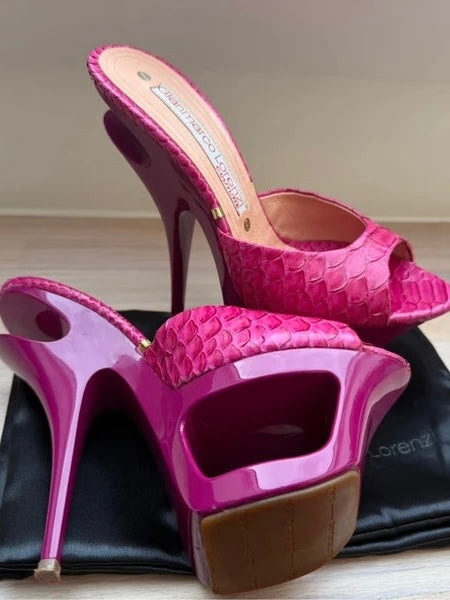 Gianmarco Lorenzo Python Skin Heels - 38