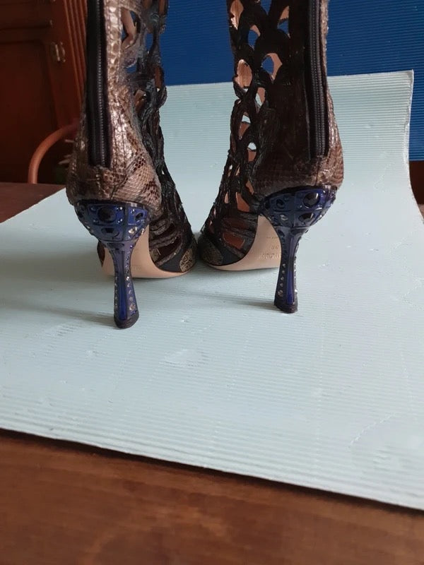 Miu Miu Sculptural Python Heels - 34.5, 38 + 39