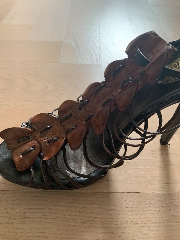Roberto Cavalli Crocodile Gladiator Heels Brand New - 39