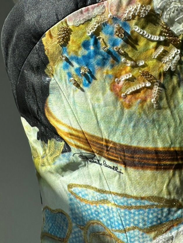 Roberto Cavallì Spring 2009 18th-Century Porcelain-Print Dress - S/M