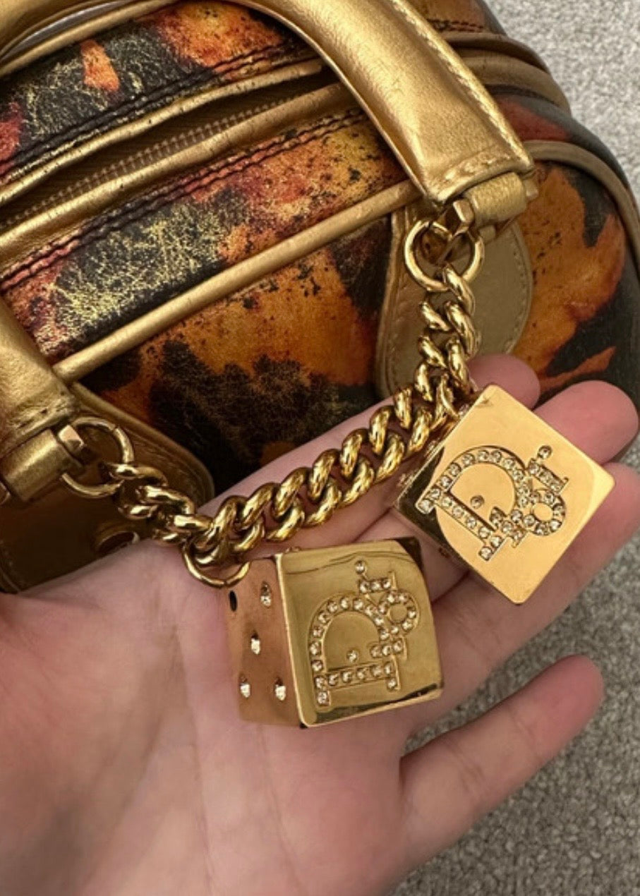 Dior Gambler Gold Dice Bag