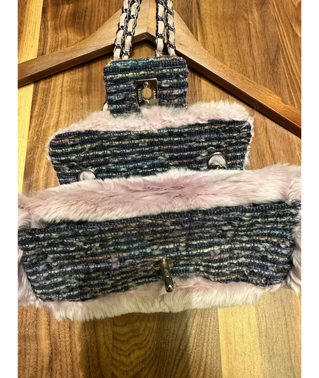 Chanel Fantasy Fur and Tweed Mini Classic Flap Bag