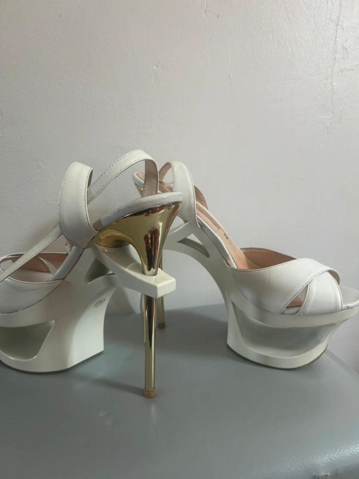 Gianmarco Lorenzo Gold Heel - 40