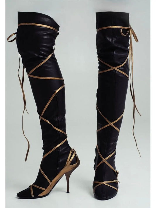 Giuseppe Zanotti Thigh High Lace Up Boots - 38