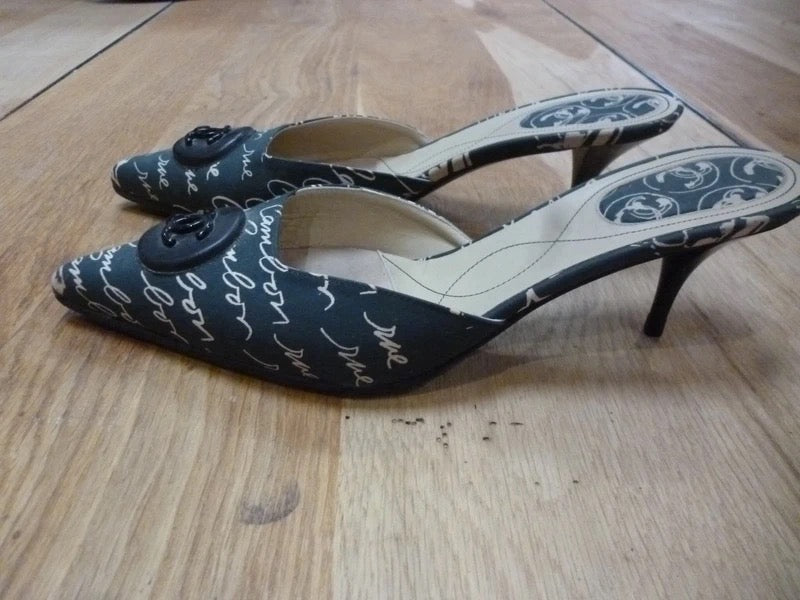 Chanel Logo Mules - 38.5