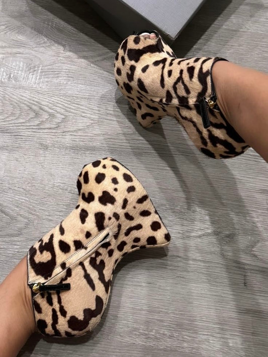 Giuseppe Zanotti Pony Hair Wedge Heels - 38.5