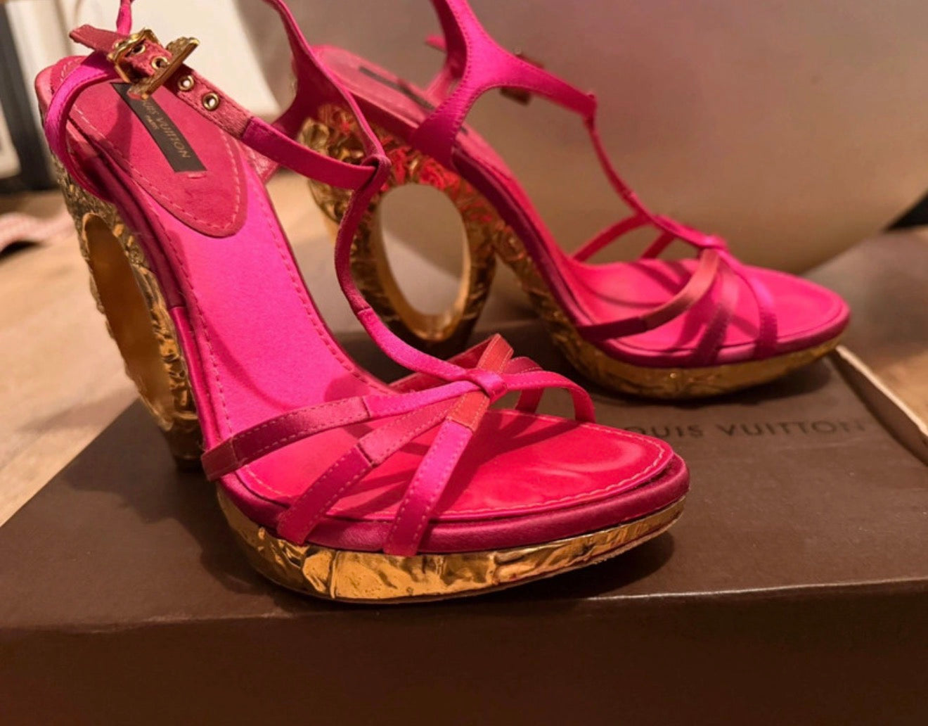 Louis Vuitton S/S 2007 Gold Wedge Heel - 37.5