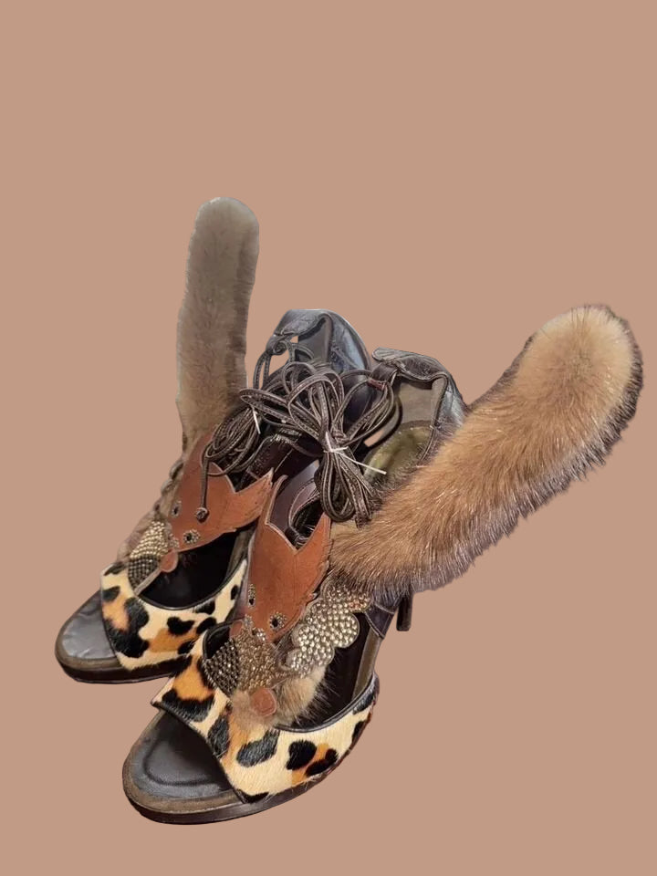 Dsquared2 Squirrel Fur & Pony Hair Heel - 39