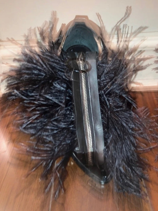 Givenchy by Riccardo Tisci Ostrich Feather Zip Heels Brand New - 38.5