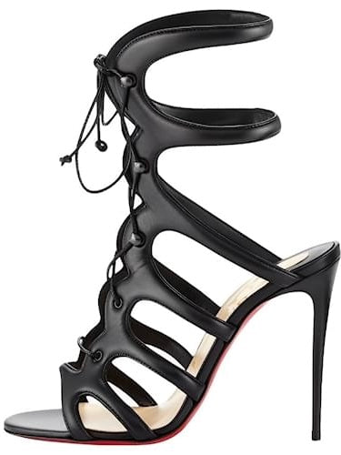 Christian Louboutin All Black Gladiator Heels - 39