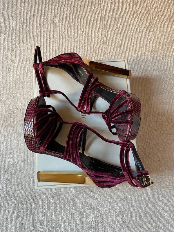 Emilio Pucci Python and Suede Runway Heels - 38
