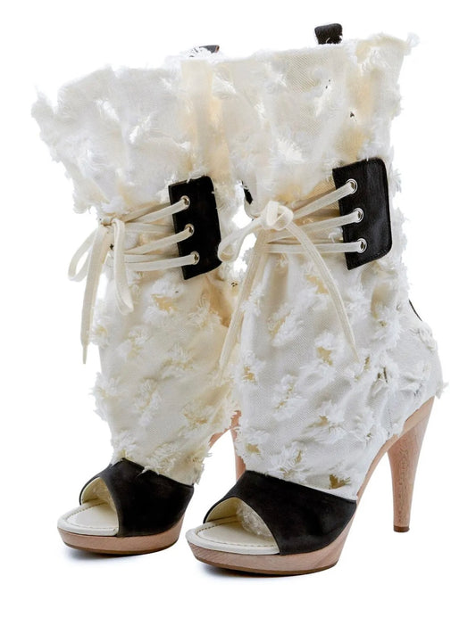 Vivienne Westwood 2009 Tattered Platform Wooden Heel Brand New - 40