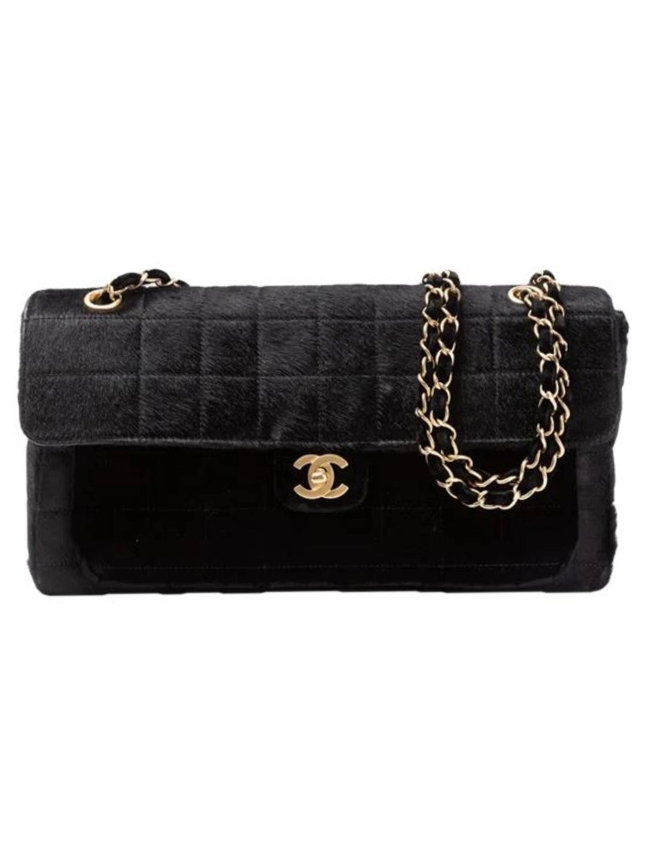 Chanel Pony Hair & Velvet Chocolate Bar Flap Bag