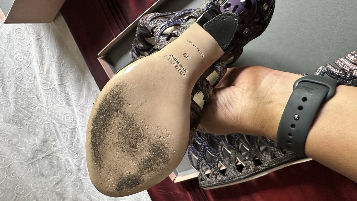 Miu Miu Sculptural Python Heels - 34.5, 38 + 39