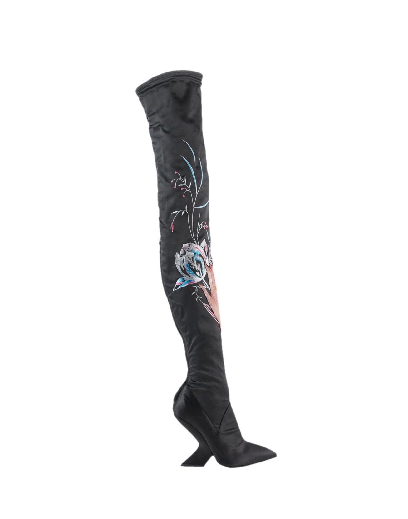 Dior Satin Embroidered Boots - 38