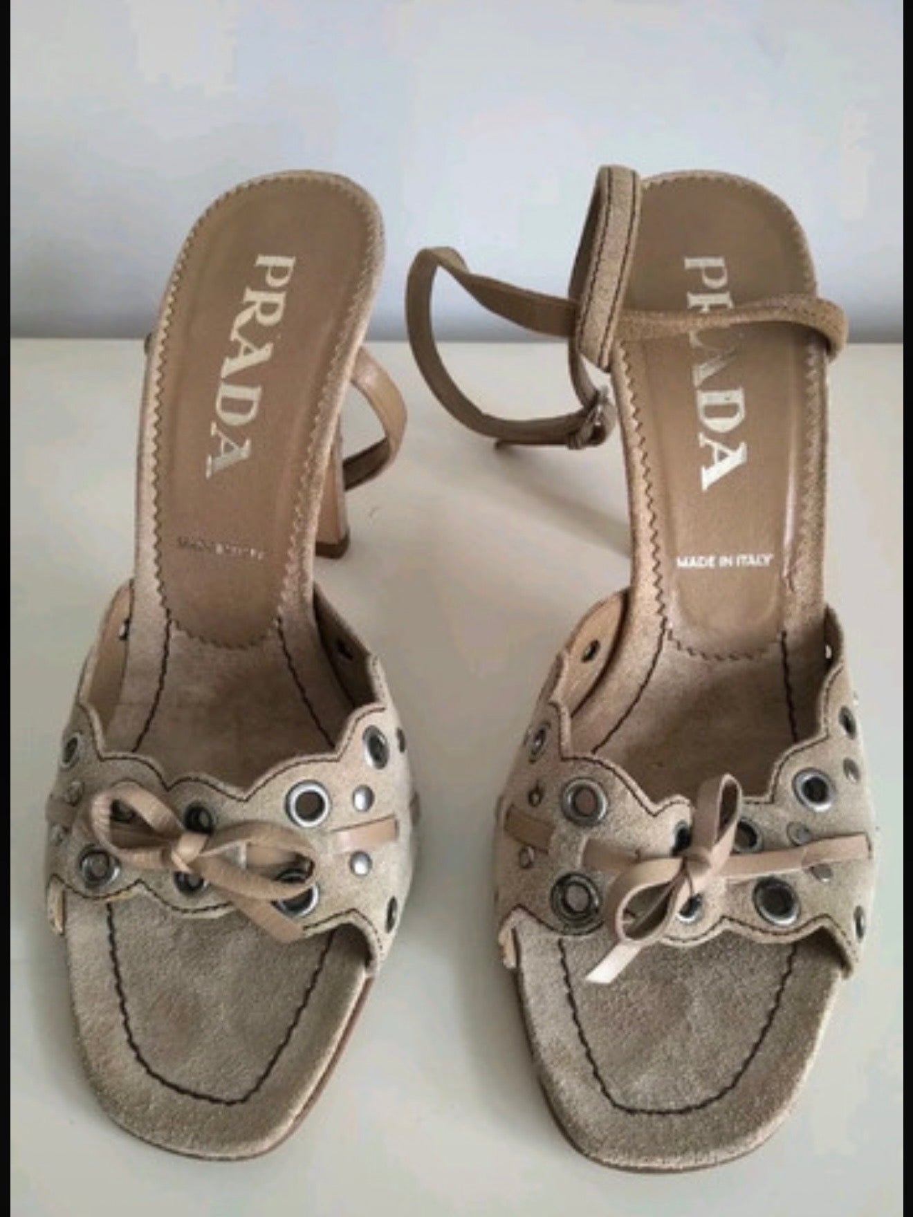 Prada Suede Bow Heels Brand New - 37.5