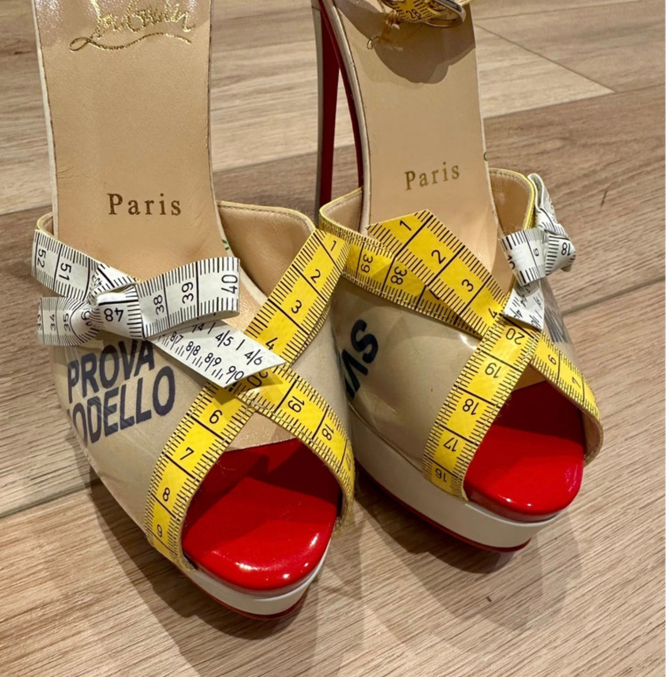 Christian Louboutin Measuring Tape Heels Limited Edition Collectors Item Brand New - 37.5