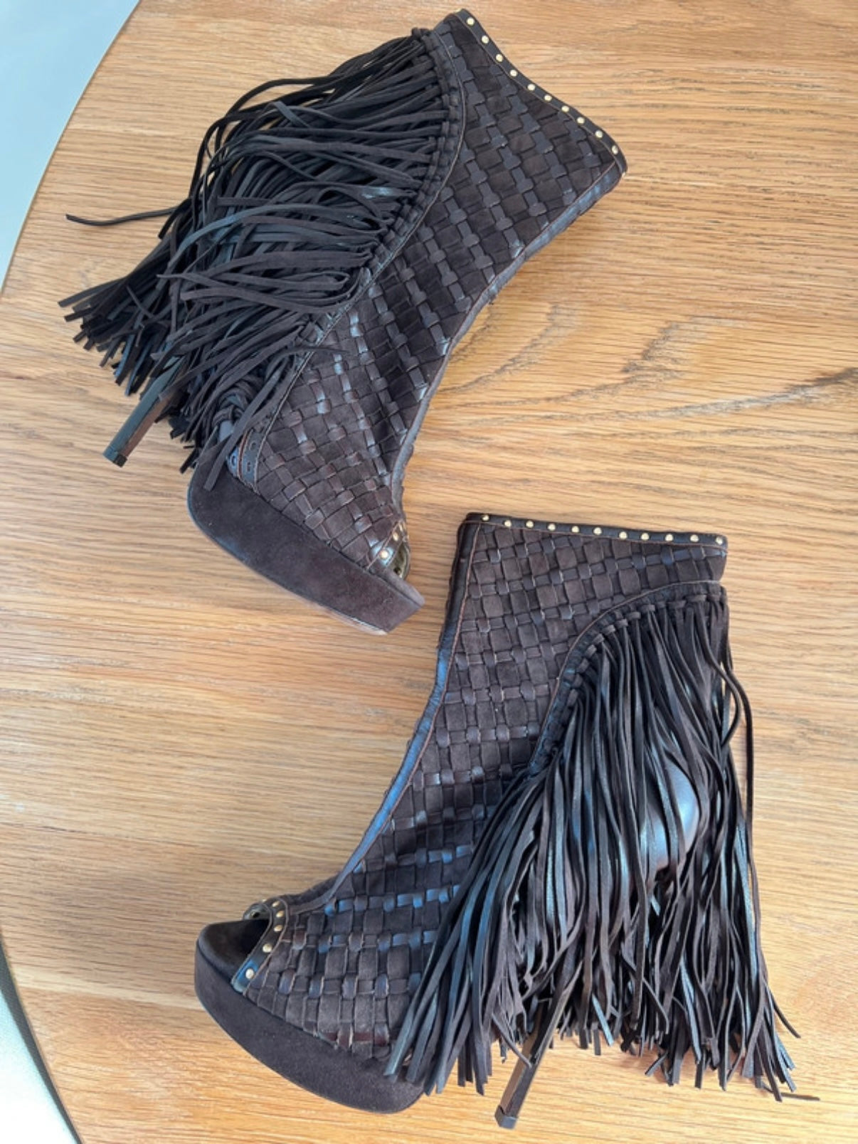 Jimmy Choo Suede Fringe Tassel Boots - 39