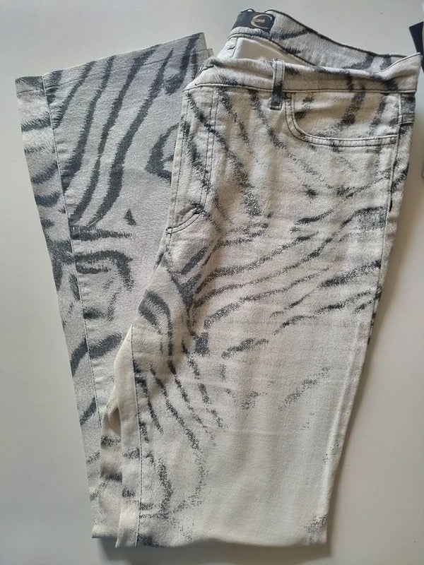 Cavalli Zebra Print Jeans - L/XL