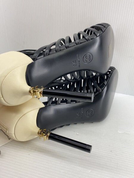Chanel Logo Charm Gladiator Heels Brand New  - 37