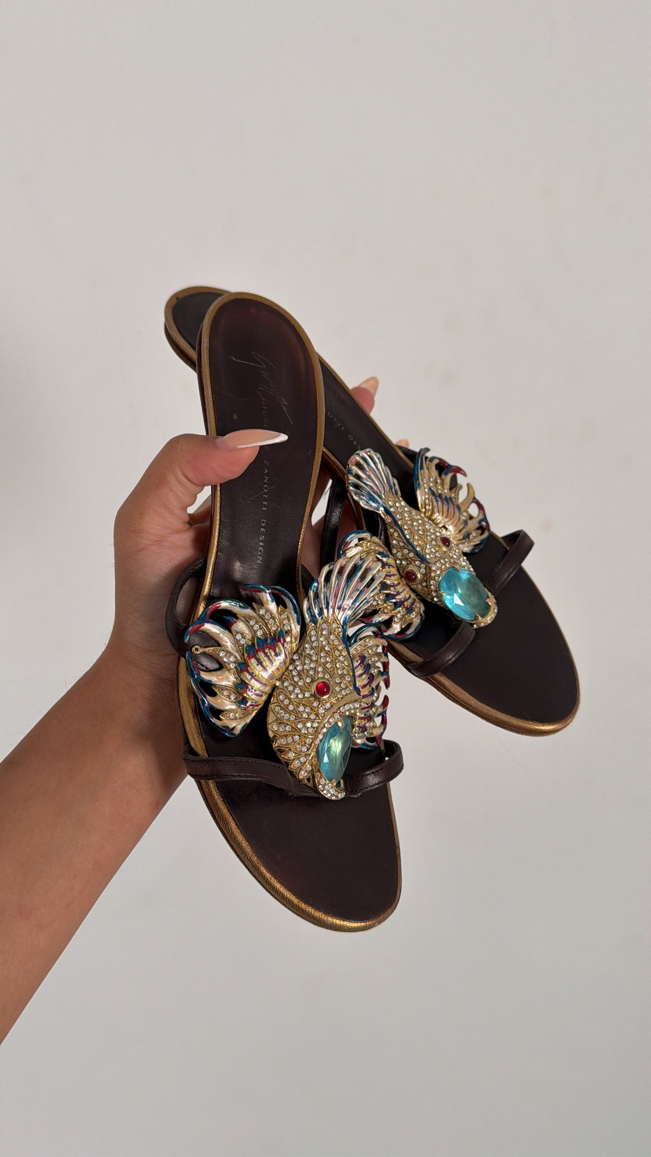 Giuseppe Zanotti Crystal Lionfish Heels - 37/38