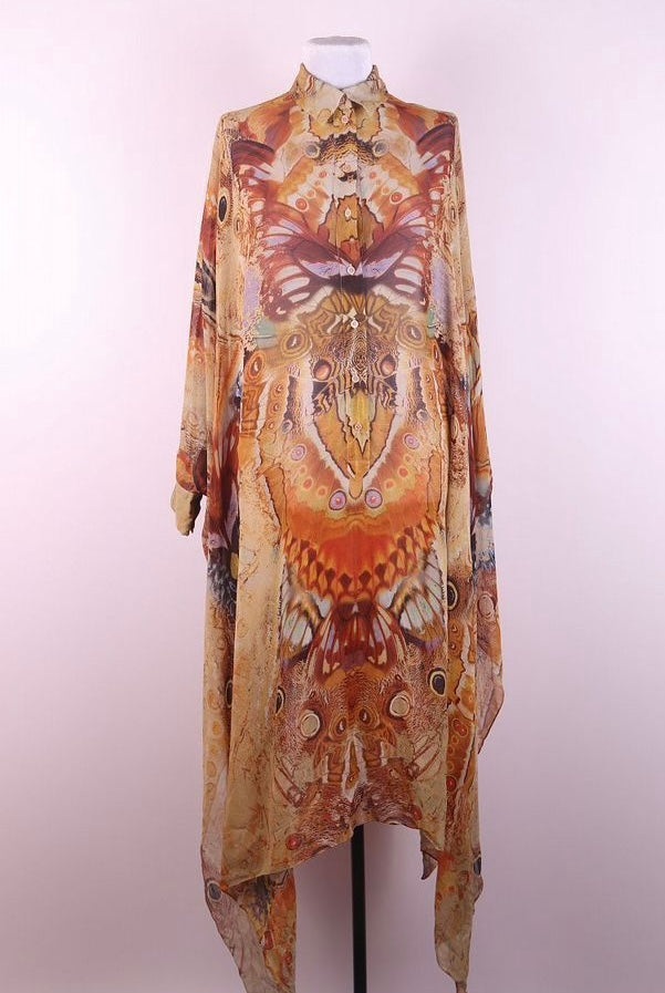 Alexander McQueen 2010 Plato Atlantis Silk Kaftan Dress - S/M