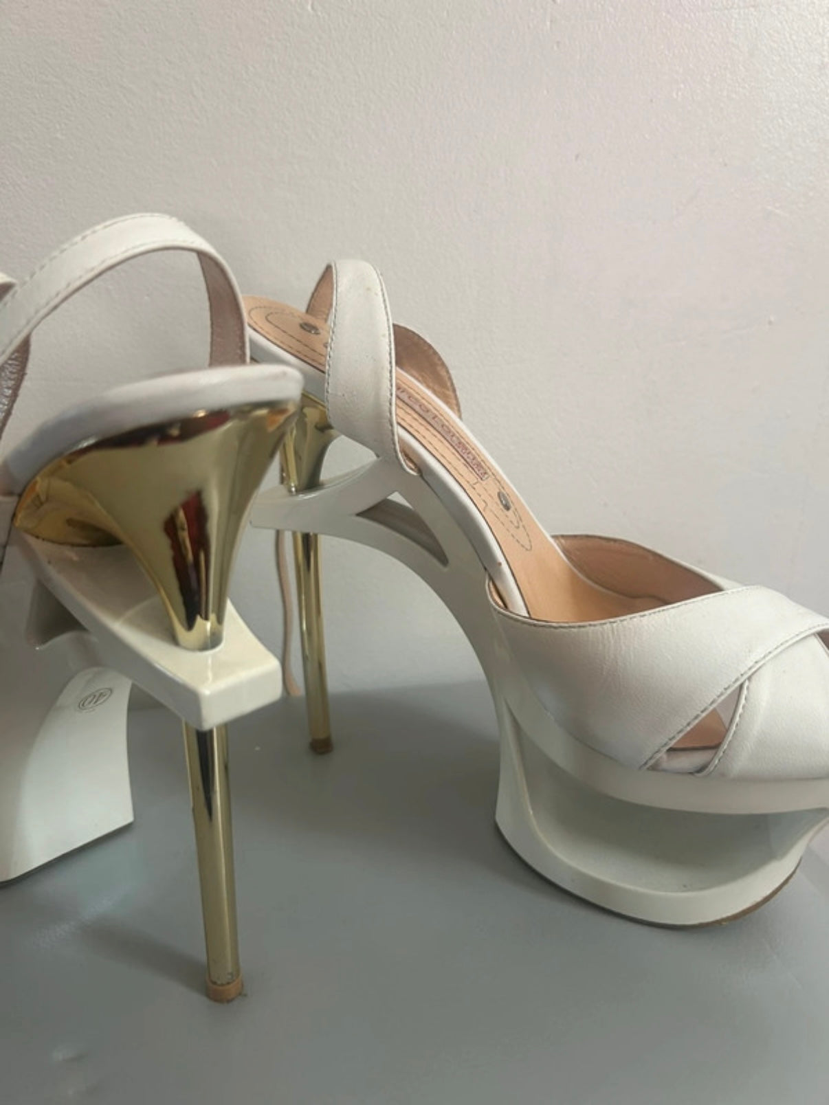 Gianmarco Lorenzo Gold Heel - 40