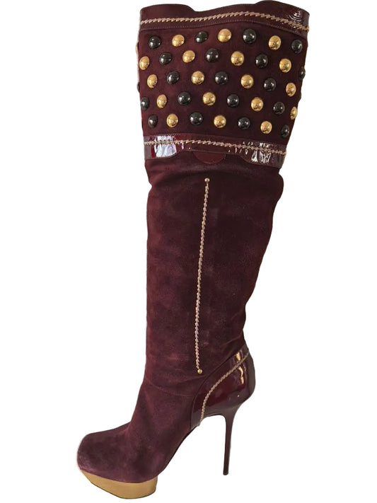 Gianmarco Lorenzi Studded Mirror Boots - 38