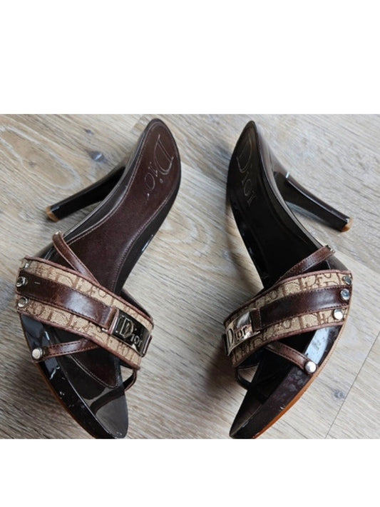 Dior Monogram Heels Brown - 37