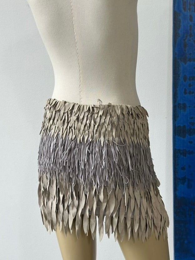 Roberto Cavalli 2007 Runway Feather Mini-skirt - S