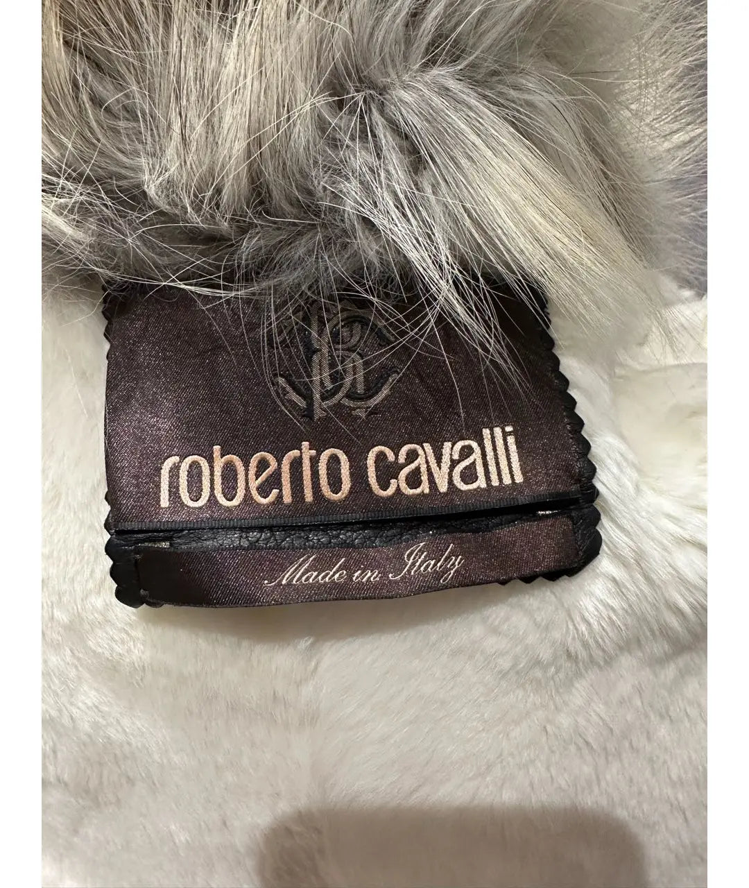 Roberto Cavalli F/W 2008 Shearling Hand Painted Fur Lined Coat - S