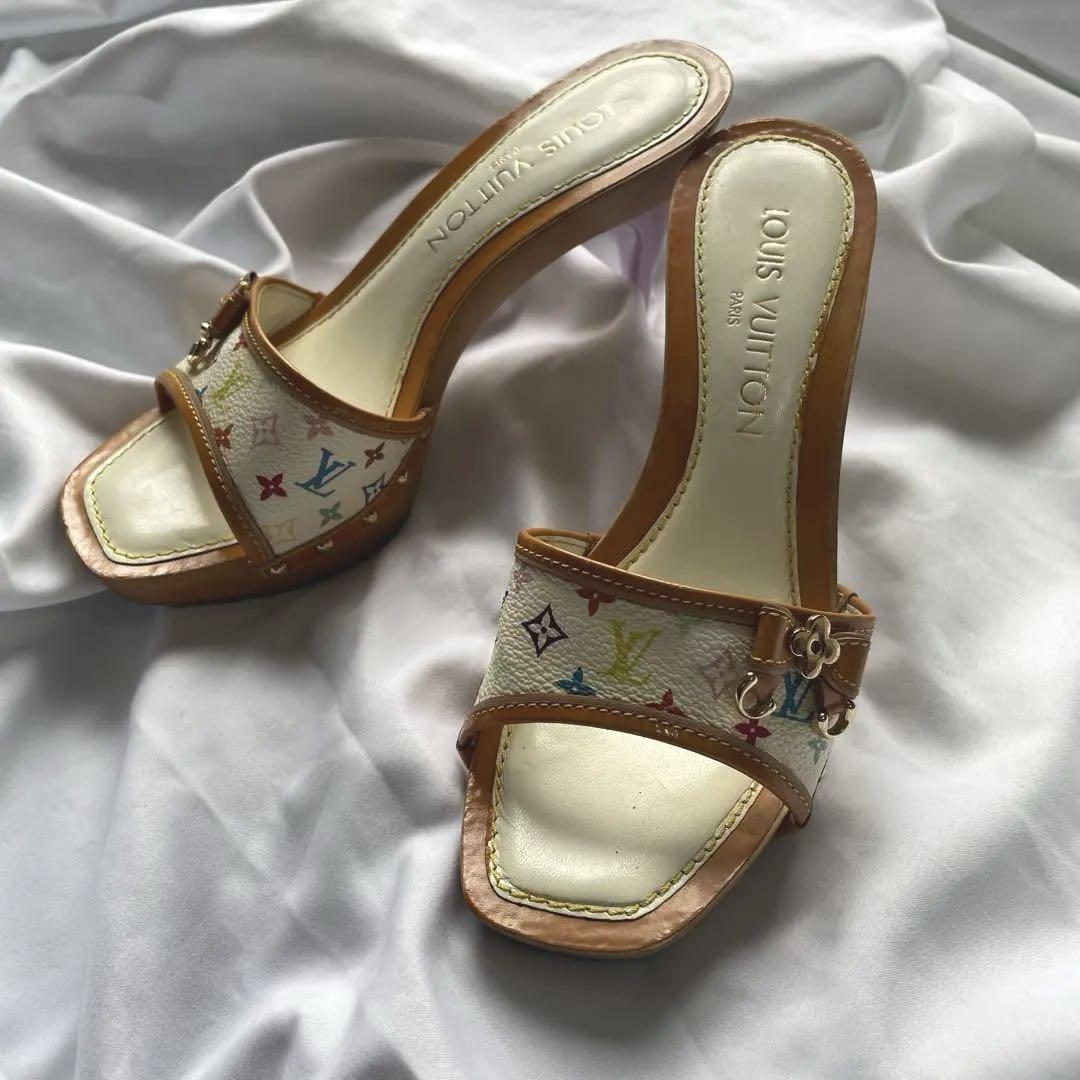 Louis Vuitton X Takashi Murakami Wooden Clog Heels - 35.5/36