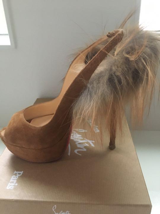 Christian Louboutin Fur Suede Heels - 37