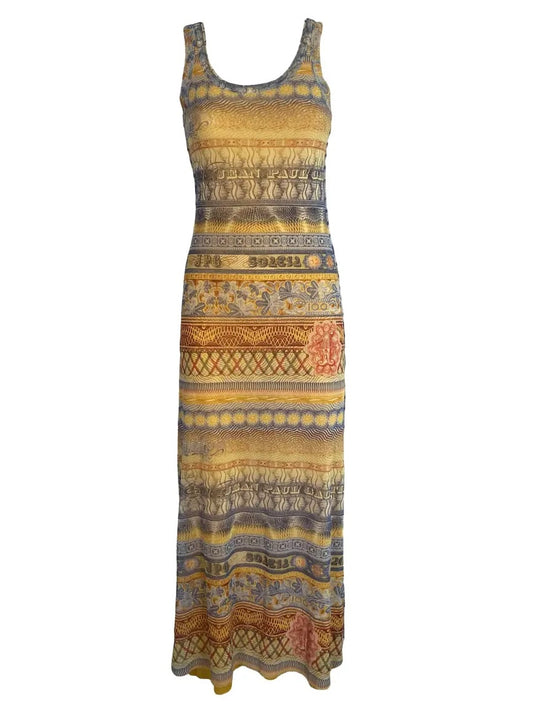 Jean Paul Gaultier S/S 1999 Soleil Mesh Maxi Dress - M