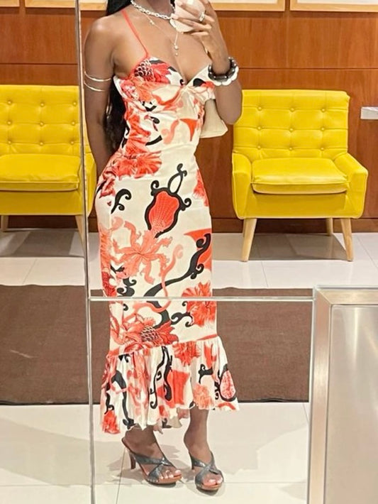 Cavalli Floral Fishtail Dress - S