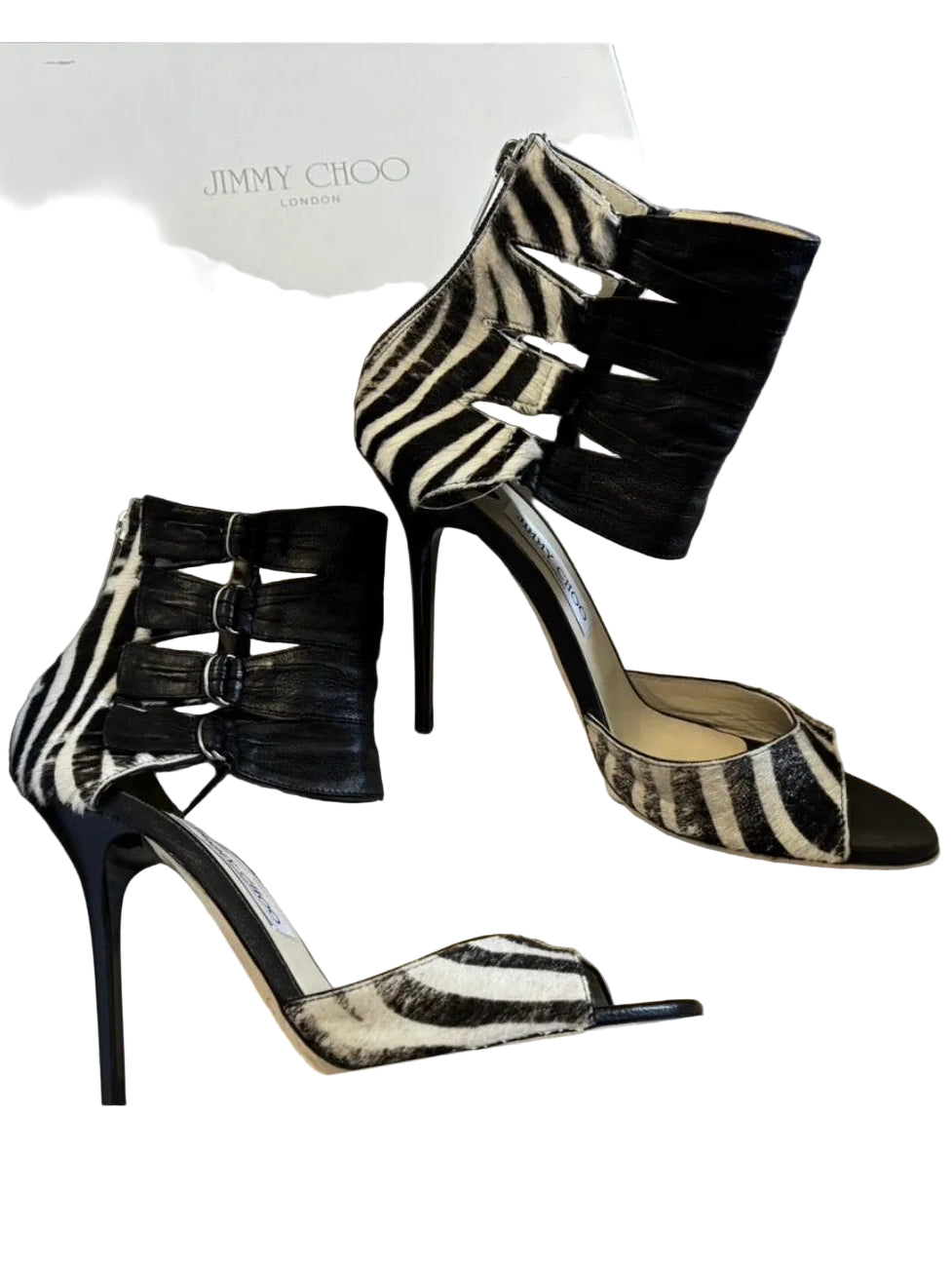 Jimmy Choo Zebra Pony Hair Heels - 38