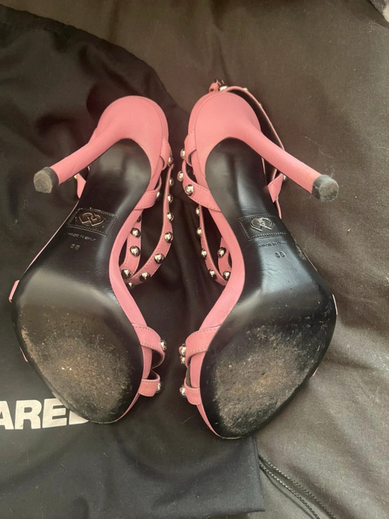 Dsquared2 Barbie Pink Studded Heels - 38