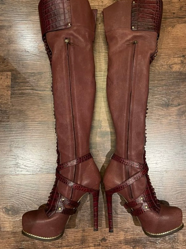 Christian Dior Croc Boots 2011 Runway - 36.5/37