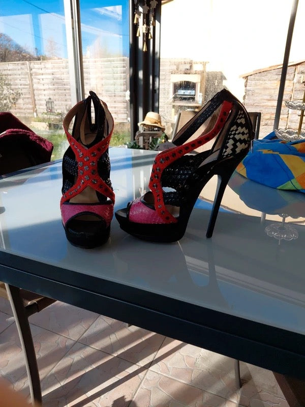 Jimmy Choo Python Wrap Platform Heels - 36,39+40