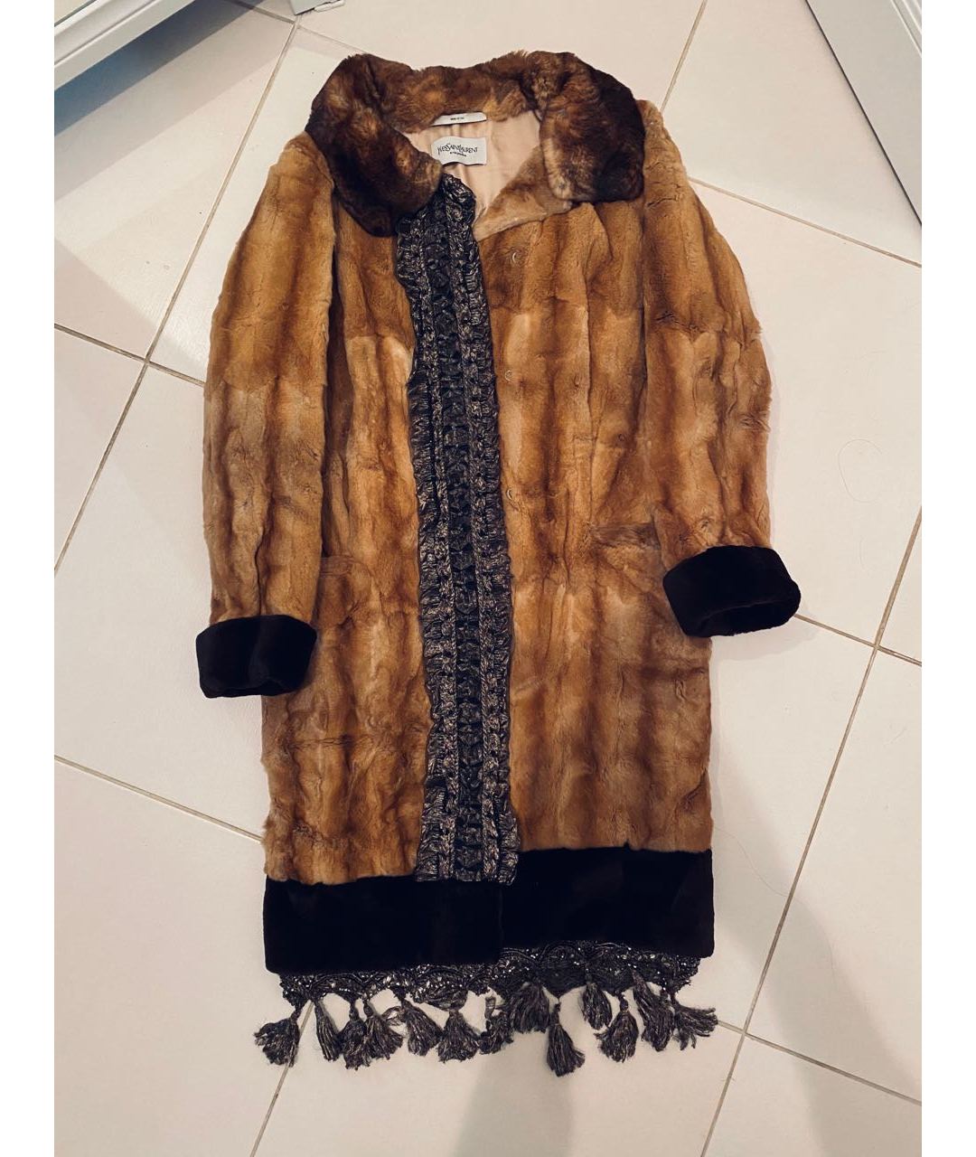 Yves Saint Laurent Luxurious Chinchilla Fur Coat - S