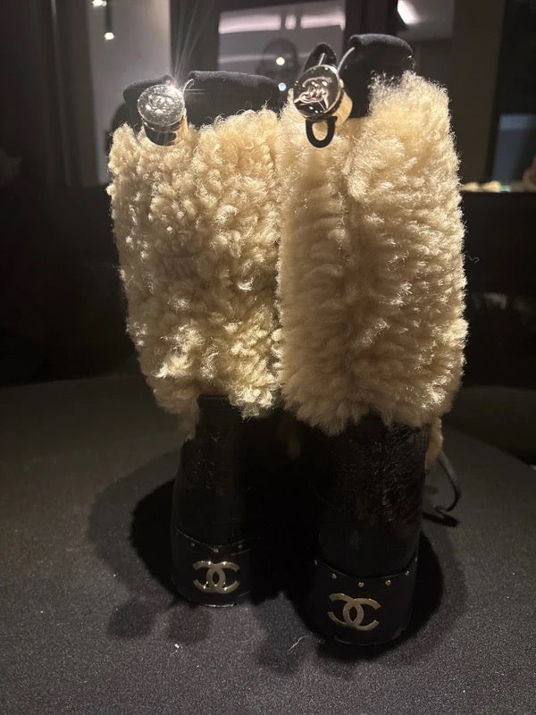 Chanel Shearling Boots - 38