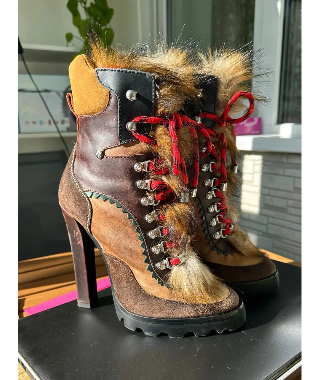 Dsquared2 Fur Boots with Heel - 40